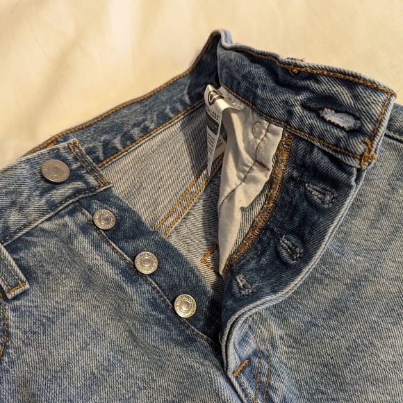 Levi's High Rise Deconstructed Button Fly Denim Skirt - Picture 8 of 14